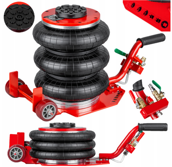 MAX 2047 Pneumatický zvedák hever měchový s kolečky 3,5T krátká rukojeť