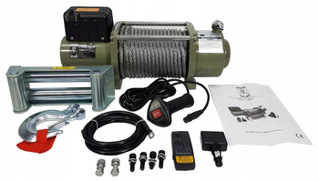 Mar-pol M80821 Elektrický naviják kladkostroj 12V 7620kg ocelové lano