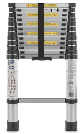 GEKO G02445 Hliníkový teleskopický žebřík 3,8 m 150 kg 
