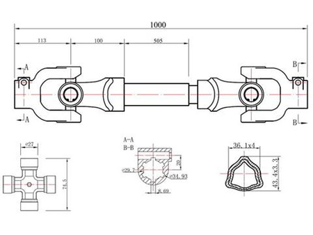 GEKO G72301 Kloubový kardanový hřídel s krytem s trubkou 1000mm  