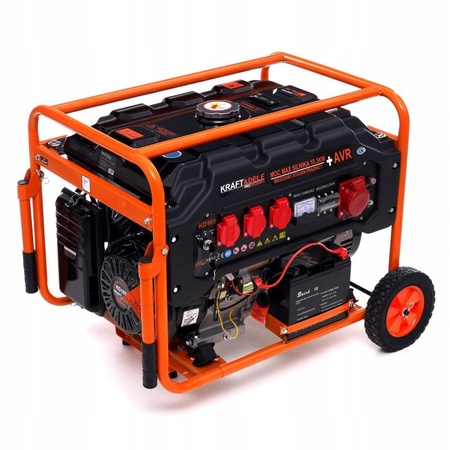 Kraft&Dele KD165 Elektrocentrála 5500W generátor proudu AVR 12V 230V 380V s kolečky