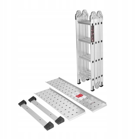 KRAFT&DELE KD4071 Hliníkový Žebřík 4x4 460cm multifunkční s PLATFORMOU kloubový skládací