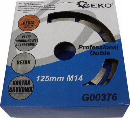 GEKO G00376 Diamantový brusný kotouč 125 M14 dvojitý