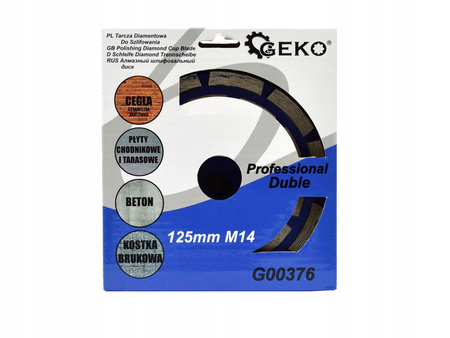 GEKO G00376 Diamantový brusný kotouč 125 M14 dvojitý