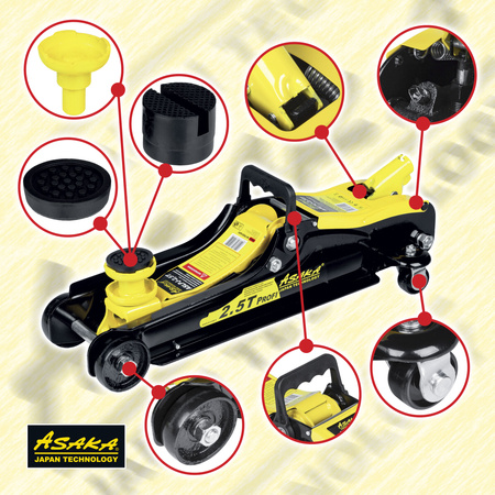  ASPJ-2.5T POJÍZDNÝ NÍZKOPROFILOVÝ HYDRAULICKÝ ZVEDÁK hever s kolečky 2,5T pod auto