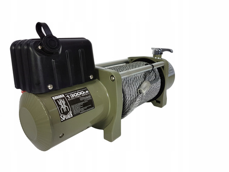MAR-POL M80812 Kladkostroj, naviják akumulátorový 12V 5900kg, ocelové lano