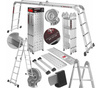 KRAFT&DELE KD4071 Hliníkový Žebřík 4x4 460cm multifunkční s PLATFORMOU kloubový skládací