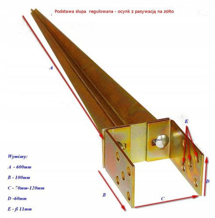 IRMA PS160 Kotevní patka zatloukací kotva nastavitelná 0-160x600mm