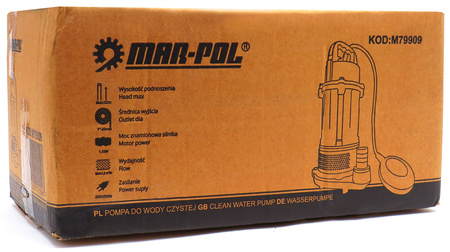 MAR-POL M79909 Ponorné čerpadlo na vodu 230V 1100W QDX 1,5-32-1,1F ORCA