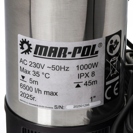MAR-POL M79963 Ponorné čerpadlo pro zavlažování dešťovou vodou zaleváni AQUASMART