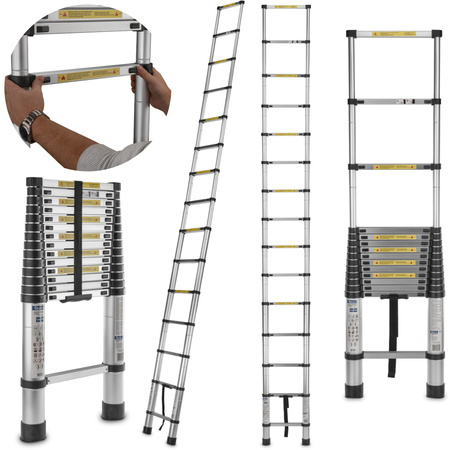 GEKO G02446 Hliníkový teleskopický žebřík 4,4m 150kg