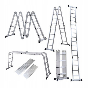 GEKO G02442 Multifunkční kloubový žebřík 4,7m štafle plošina podest