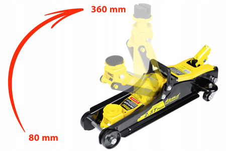  ASPJ-2.5T POJÍZDNÝ NÍZKOPROFILOVÝ HYDRAULICKÝ ZVEDÁK hever s kolečky 2,5T pod auto