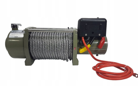 Mar-pol M80821 Elektrický naviják kladkostroj 12V 7620kg ocelové lano