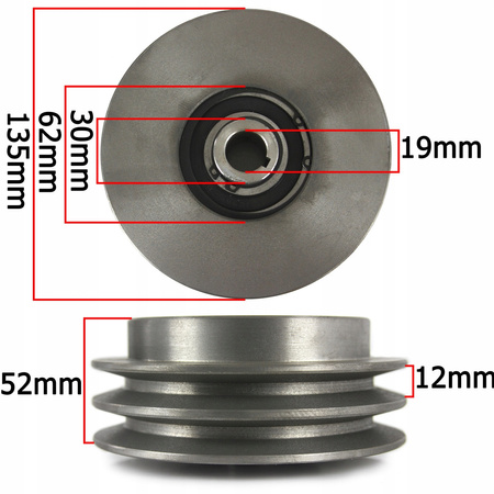 MAR-POL M79481A Odstředivá spojka pro spalovací motor vibrační desky 135x19mm