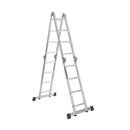 KRAFT&DELE KD4071 Hliníkový Žebřík 4x4 460cm multifunkční s PLATFORMOU kloubový skládací