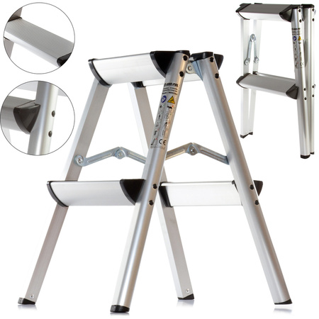 MAR-POL M85590 Hliníkový oboustranný žebřík 53cm 150kg 