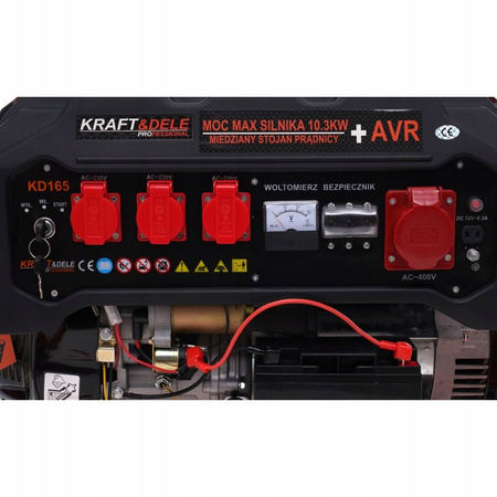 Kraft&Dele KD165 Elektrocentrála 5500W generátor proudu AVR 12V 230V 380V s kolečky