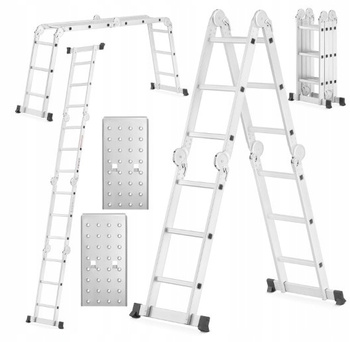 IRMA DR43P Hliníkový víceúčelový žebřík s pracovní plošinou 4x3 3,7m