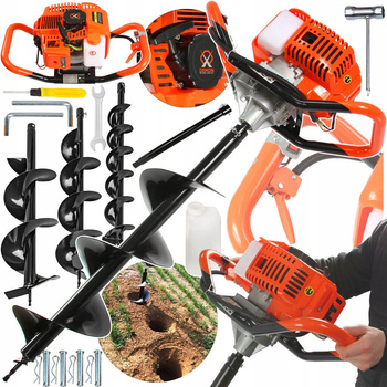 MAR-POL M84000/3 MOTOROVÝ ZEMNÍ PŮDNÍ VRTÁK VRTÁNÍ DO ZEMĚ 3 vrtáky 100-200mm