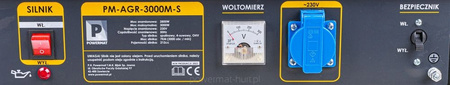 POWERMAT PM-AGR-3000M-S ELEKTROCENTRÁLA GENERÁTOR PROUDU 3000W AVR