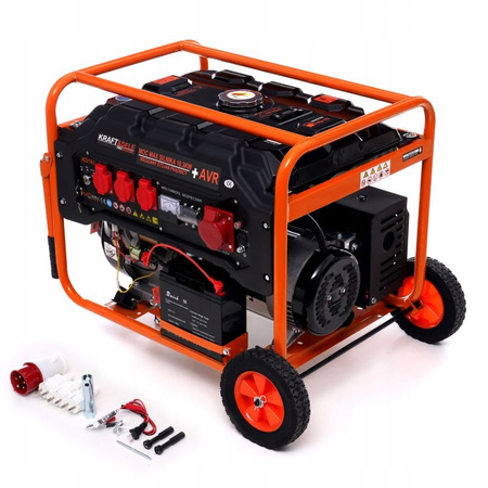 Kraft&Dele KD165 Elektrocentrála 5500W generátor proudu AVR 12V 230V 380V s kolečky