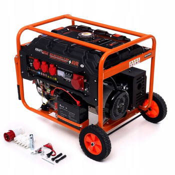 Kraft&Dele KD165 Elektrocentrála 5500W generátor proudu AVR 12V 230V 380V s kolečky